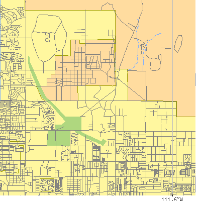Zip code 85207 close-up map