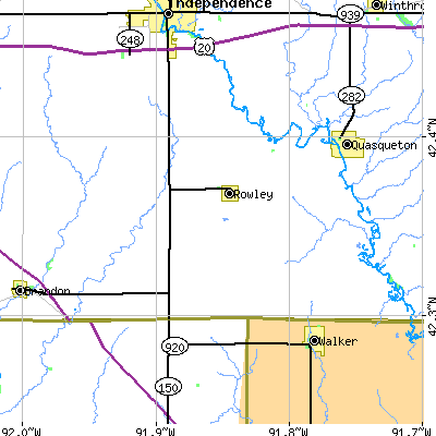 Zip code 52329 close-up map