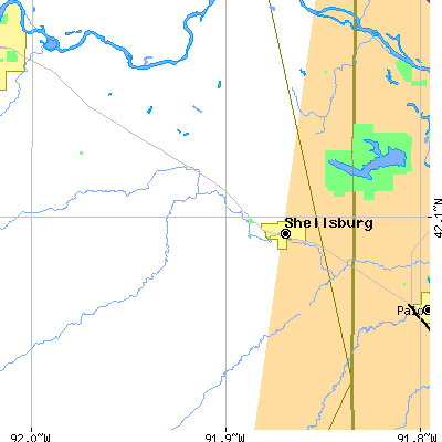 Zip code 52332 close-up map