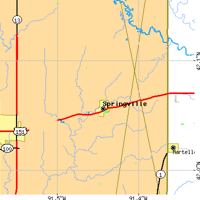 Zip code 52336 close-up map