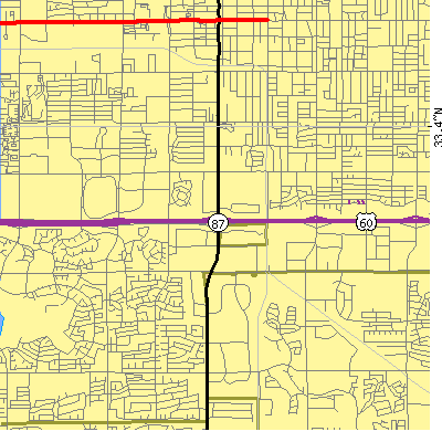 Zip code 85210 close-up map