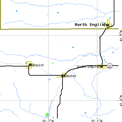 Zip code 52355 close-up map