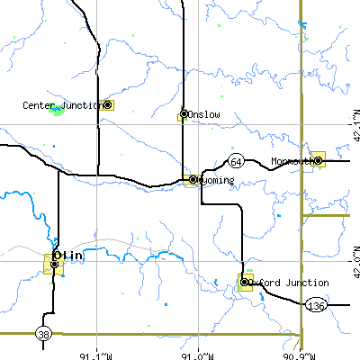 Zip code 52362 close-up map