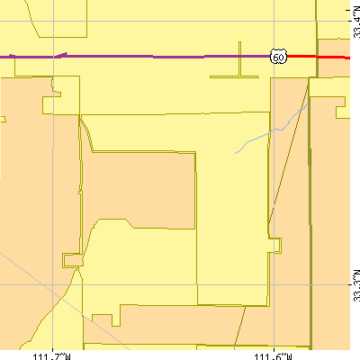 Zip code 85212 close-up map