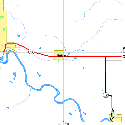 Zip code 52530 close-up map