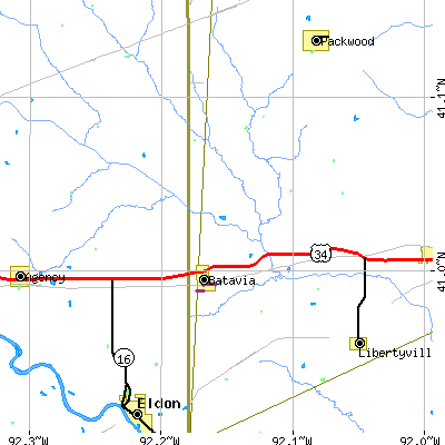 Zip code 52533 close-up map