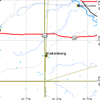 Zip code 52536 close-up map