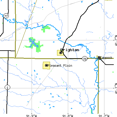 Zip code 52540 close-up map