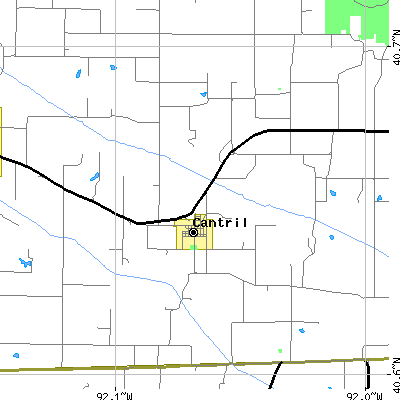 Zip code 52542 close-up map