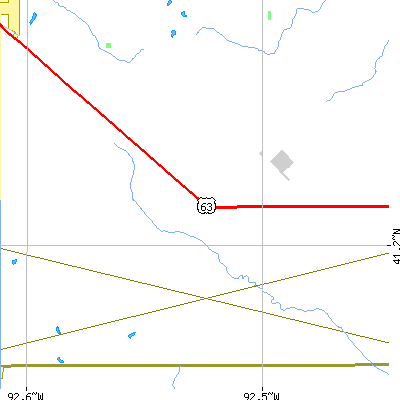 Zip code 52543 close-up map