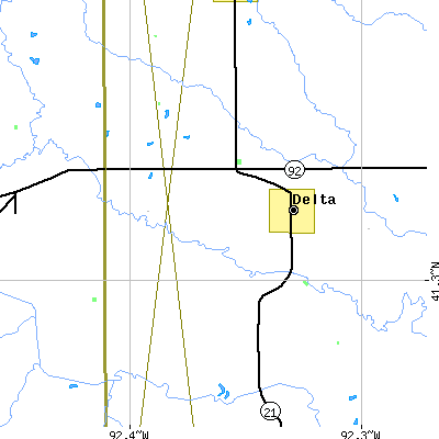 Zip code 52550 close-up map
