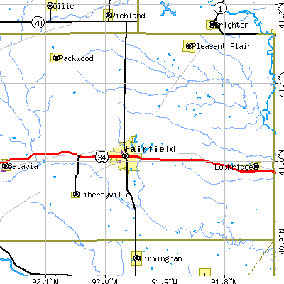 Zip code 52556 close-up map