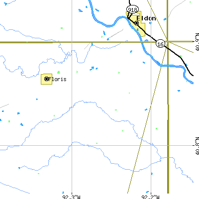 Zip code 52560 close-up map