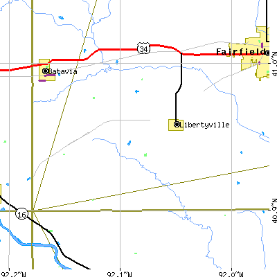 Zip code 52567 close-up map