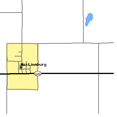 Zip code 52568 close-up map