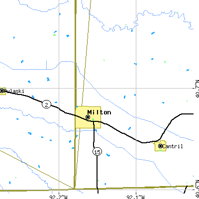 Zip code 52570 close-up map
