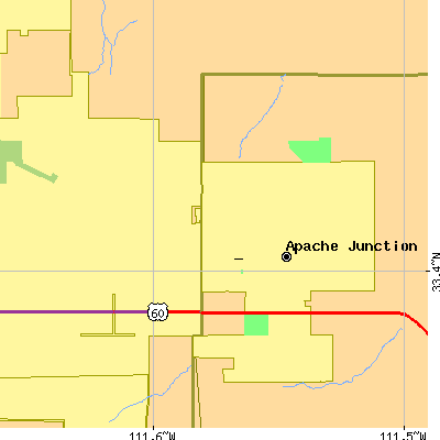 Zip code 85220 close-up map