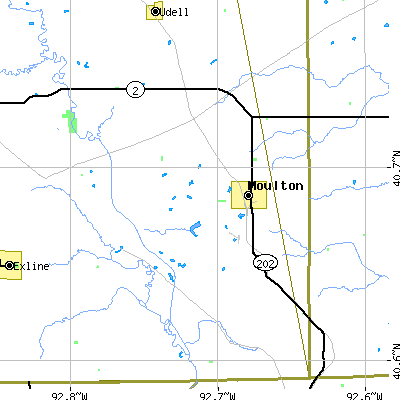 Zip code 52572 close-up map