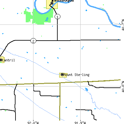 Zip code 52573 close-up map