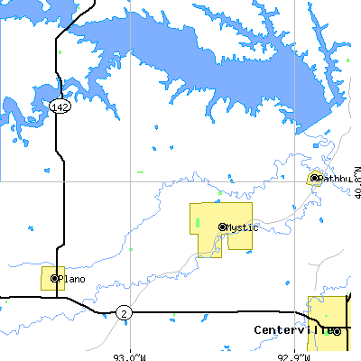 Zip code 52574 close-up map