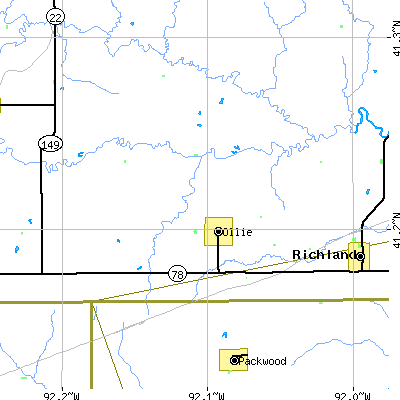 Zip code 52576 close-up map