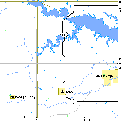 Zip code 52581 close-up map