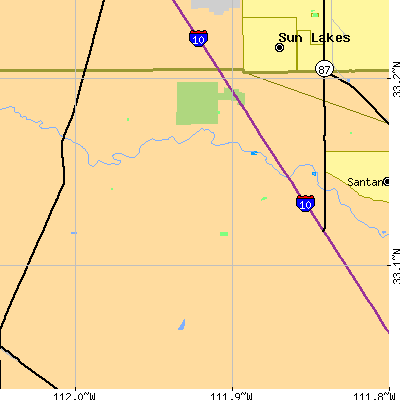 Zip code 85221 close-up map
