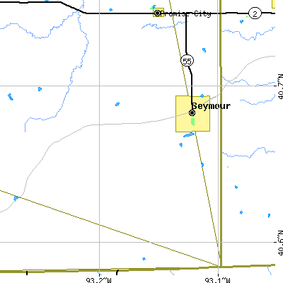 Zip code 52590 close-up map