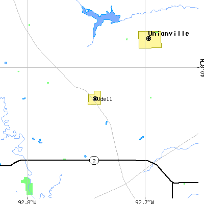 Zip code 52593 close-up map