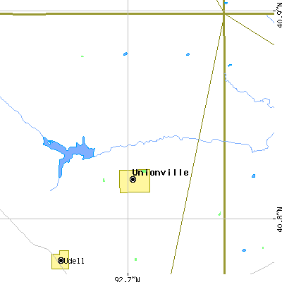 Zip code 52594 close-up map