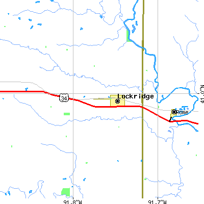 Zip code 52635 close-up map