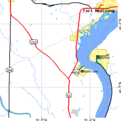 Zip code 52639 close-up map
