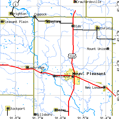 Zip code 52641 close-up map