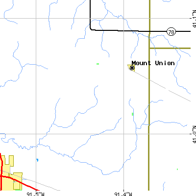 Zip code 52644 close-up map