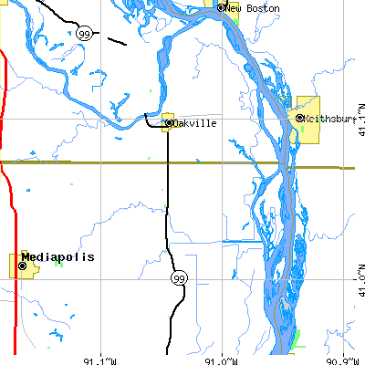 Zip code 52646 close-up map