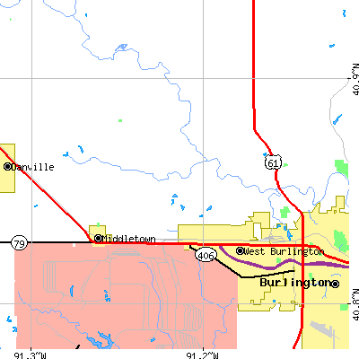 Zip code 52655 close-up map