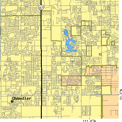 Zip code 85225 close-up map