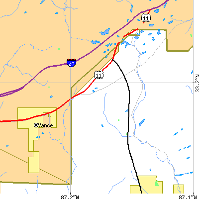 Zip code 35188 close-up map