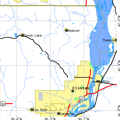 Zip code 52732 close-up map