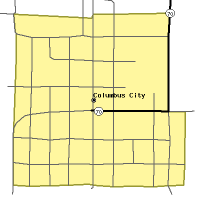 Zip code 52737 close-up map