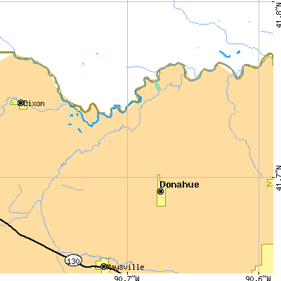 Zip code 52746 close-up map