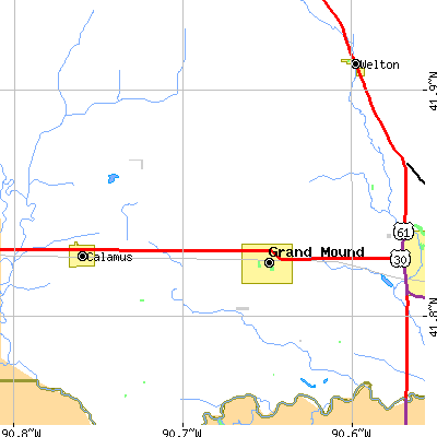 Zip code 52751 close-up map