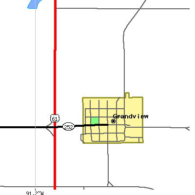 Zip code 52752 close-up map