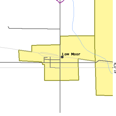 Zip code 52757 close-up map