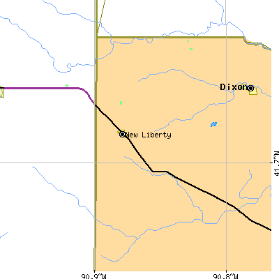 Zip code 52765 close-up map