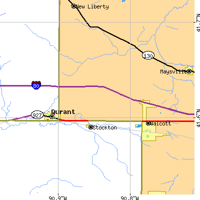 Zip code 52769 close-up map