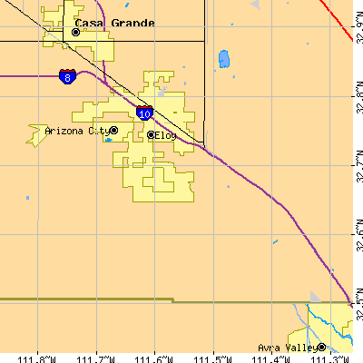 Zip code 85231 close-up map