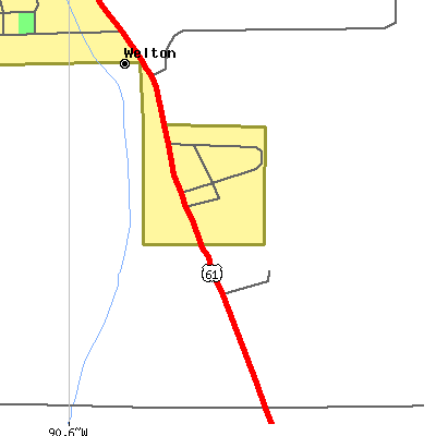 Zip code 52774 close-up map