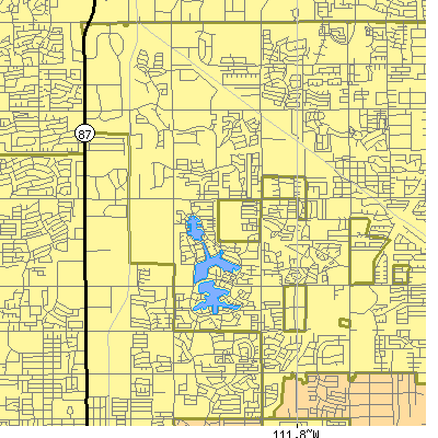 Zip code 85233 close-up map