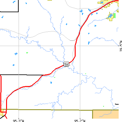 Zip code 66016 close-up map